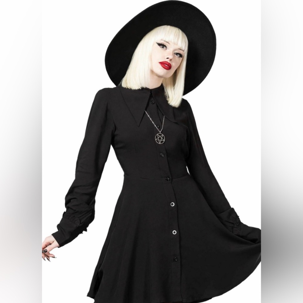 Killstar 🖤 Kimaris Long-Sleeve Gothic 🖤 Black Dress NWT ✨
